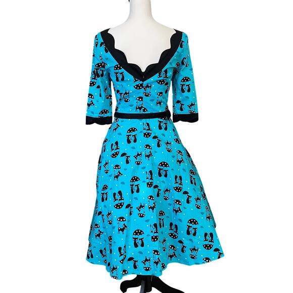 Voodoo Vixen Katniss Raining 1950s Pin Up Rockabilly Size Small Dress - Picture 2 of 14